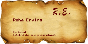 Reha Ervina névjegykártya